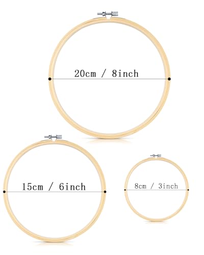 TINDTOP Beech Wood Embroidery Hoop Stand, with 3pcs Embroidery Hoops - color: Set B