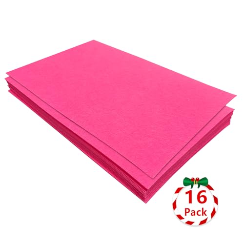 Jtnohx Felt for Crafts, 16 Pcs Felt Fabric, 7"×11.3" Stiff Felt Sheets, Craft Felt Square for Sewing (Dark Pink) - color: Dark Pink