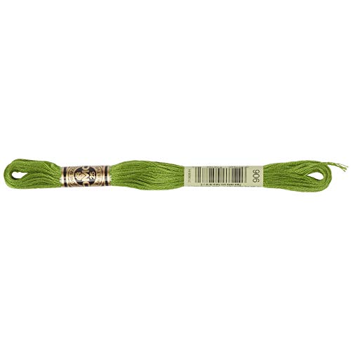 DMC 6-Strand Embroidery Cotton Floss, Medium Parrot Green - color: Medium Parrot Green, size: 8.7 yards