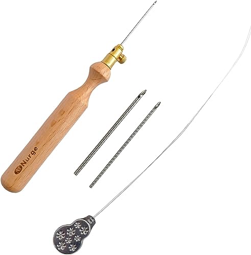 Nurge Premium Quality Punch Needle Kit, 3mm-4mm-5mm,1.2 mm - 1.6 mm - 2.2 mm Metal Tubes and Wooden Handle Punch Needle Kits for Adult Beginner, Embroidery Weaving Tools for Thread (Sets) - color: Punch Needle Sets
