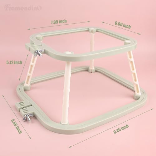 Framendino, Double Layer Embroidery Stand Hoops Frame for Sewing Craft Projects Green - color: Green
