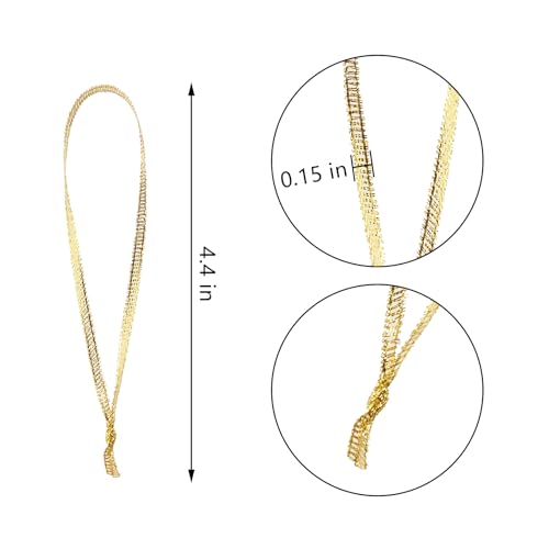 100 Pcs Christmas Ornament Ribbon Hangers, Thin Hand Tied Ornament Ribbon Loops - color: Gold