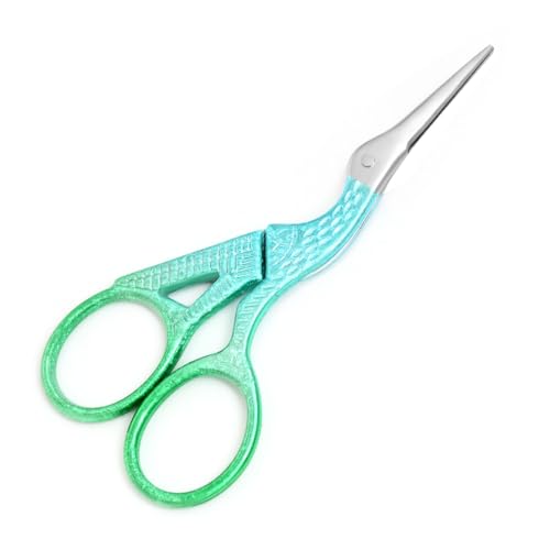 3.6" Sewing Embroidery Scissors with Artificial Leather Cover(Bright Green) - color: Bright Green