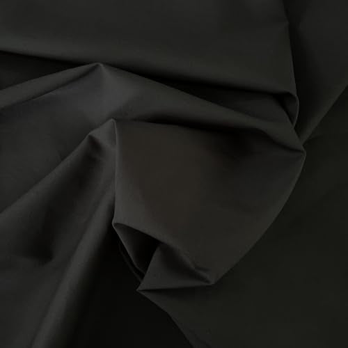 2 Yard Black Lightweight Cotton Broadcloth Fabric by the Yard, 3.7 oz - color: Black, size: 2 Yard