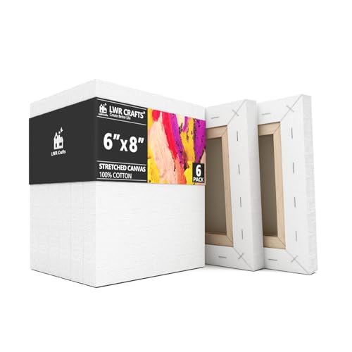 LWR CRAFTS Stretched Canvas 6" X 8" Pack of 6 - size: 6"x8"x6 (standard)