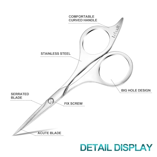 4.9-inch Professional Grooming Scissors for Men Facial Hair Removalr - color: Silver