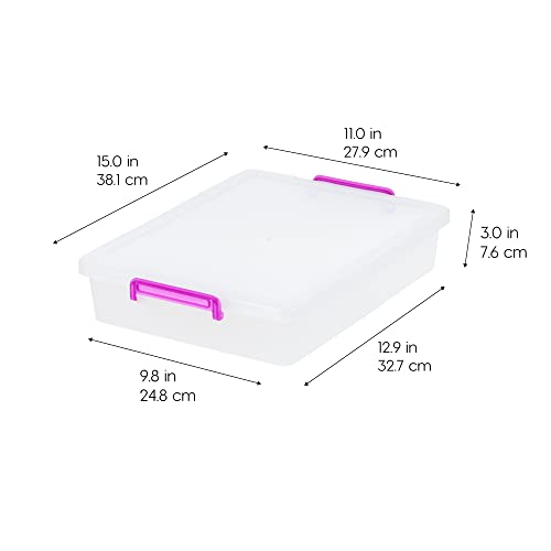 IRIS USA Storage Bins with Lids |Made in USA| 6 Qt - (6-Pack) - Clear - color: Clear, size: 6 Qt. - 6 Pack, style: STACK