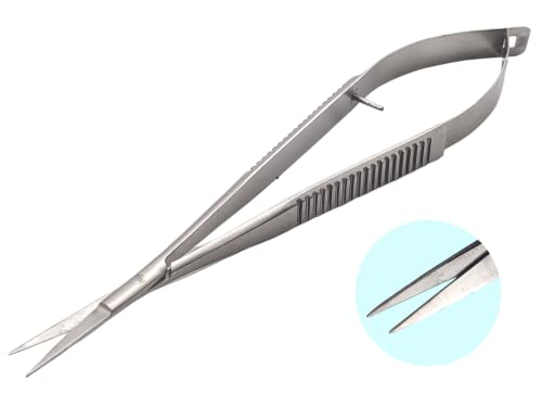 ARTMAN INSTRUMENTS Micro Scissors - 5.5" Straight Tip Castroviejo Eyebrow Trim Scissors - Spring Action, Extra Sharp, for ENT, Eye, Skin, Dental, and Veterinary Surgery