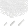 MECCANIXITY 2000pcs Glass Bugle Beads 4/6/9mm Long Tube Cylinder Beads - color: Pearl White