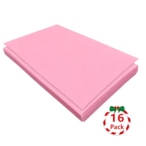 Jtnohx Felt for Crafts, 16 Pcs Felt Fabric, 7"×11.3" Stiff Felt Sheets, Craft Felt Square for Sewing (Pink) - color: Pink