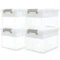 Citylife 17QT 4Packs Clear Craft Organizers and Storage Box with Tray - size: 17 Qt- 4 Pack