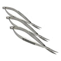 HTS 144C7 4.5" Curved Stainless Steel Squeeze Scissors (Pack of 3) - size: 144C7 Curved (Pack of 3)