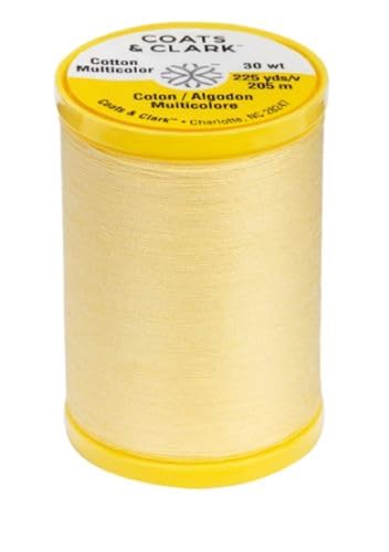Coats & Clark Cotton All Purpose Sewing Thread 100% Mercerized Cotton 225 Yards Each Spool S970 2 Pack Bundle with 3 Bella's Crafts Needle Threaders (Yellow) - color: Yellow