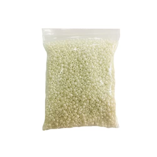 Perlin Glass Seed Beads 3mm 8/0 Round Mini Small Pony Beads 3300pcs for Making Earrings Bracelets Pendants Waist Jewelry DIY Handmade Opaque Color Kit (Cream, 2,6 mm ~ 3 mm) - color: Cream