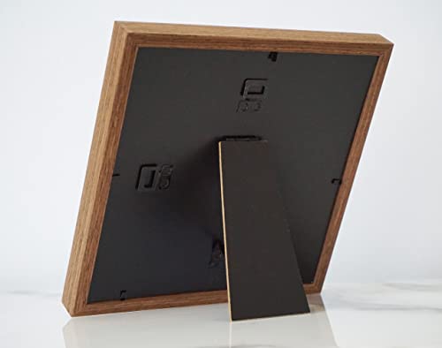 8x8 Wooden Picture Frame with 7x7 mat, 8x8 Square Picture Frame with Glass, For Wall and Desktop Display, Wood Photo Frame - size: 8X8