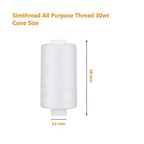 Simthread All Purpose Thread Polyester 400 Yards (2 White) - color: 2 white