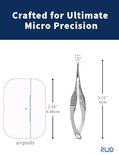 RWD VANNAS Micro Spring Scissors, 3.2" Straight Fan Tip (S11036-08) - size: Fan Straight Tip-S11036-08