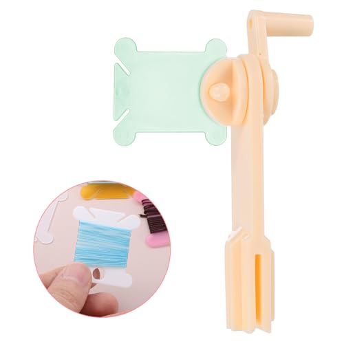 HARFINGTON 100pcs Embroidery Floss Bobbins with Bobbin Winder, Plastic Cross Stitch Thread Organizer Holder Cards Sewing Thread Sorting Tool Storage for Craft DIY Sewing, Green - color: Green