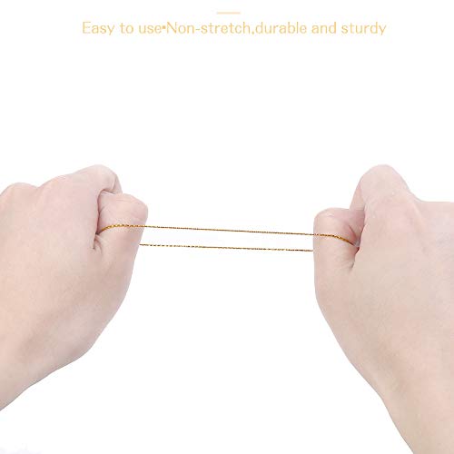 1mm Spool Gold Metallic Cord Tinsel String Jewelry Braided Thread, Total Length 109 Yards/ 328 Feet (Gold) - color: Gold