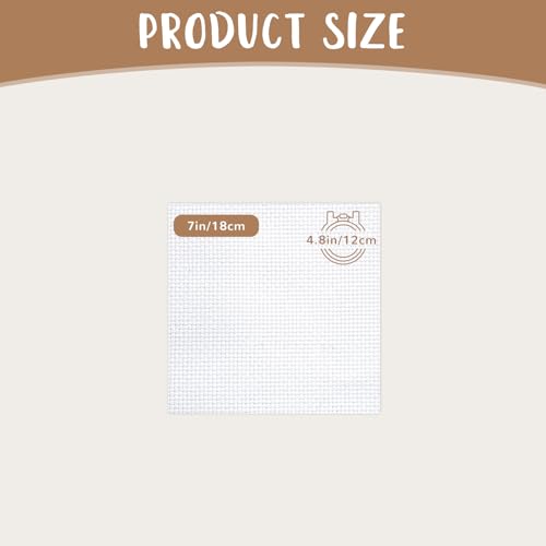 10 PCS White Aida Cloth 14 Count Cross Stitch Fabric (7×7 Inch) - size: 7 × 7 Inch
