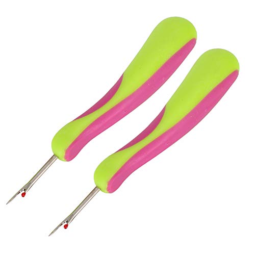 2PCS Seam Rippers, Stitch Thread Cutter Tool, 4.7in Sewing Thread Removers, Ergonomic Seam Rippers for Embroidery Crafting Needle Work