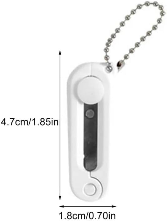Mini Scissors with Key Chain Mini Telescopic Small Foldable Scissors Portable Safe Pocket Travel Scissors Retractable Kids Shears Sharp Cutting Tools for Cutting, Scrapbooking (White) - color: White