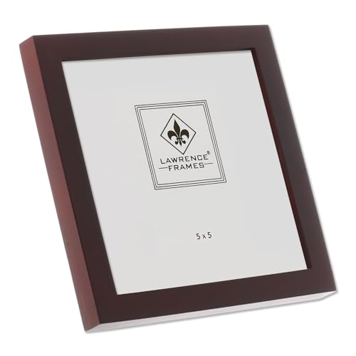 Lawrence Frames 755955 Espresso Wood Picture Frame, Dark Walnut, 5x5 - color: Dark Walnut, size: 5x5