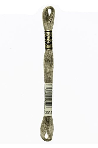 DMC 117-3032 Six Strand Embroidery Cotton Floss, Medium Mocha Brown, 8.7-Yard