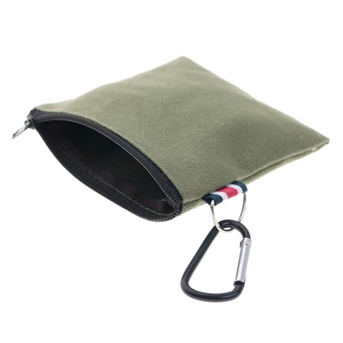 Muka 12 Pack Coin Purse with Carabiner Cotton Canvas Pouch 4-1/4 x 4-1/4 Inches-Mixed - color: Mixed