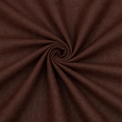 Barcelonetta | Cotton Lawn Fabric | Lining Fabric | 100% Cotton | Thin | 58" Wide | Sewing, Air Feel Layer | Cloth, Solid (Brown, 5 Yard) - color: Brown, size: 5 Yard