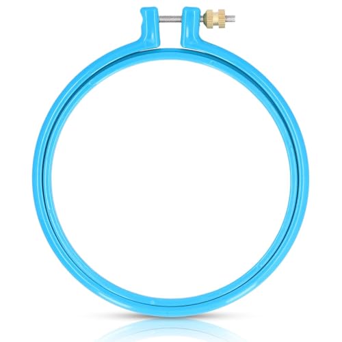 Embroidery Hoop Plastic, 5in Plastic Circle Cross Stitch Hoop Ring Circle Embroidery Ring Cross Stitch Supplies for Art Craft Sewing, Random Color