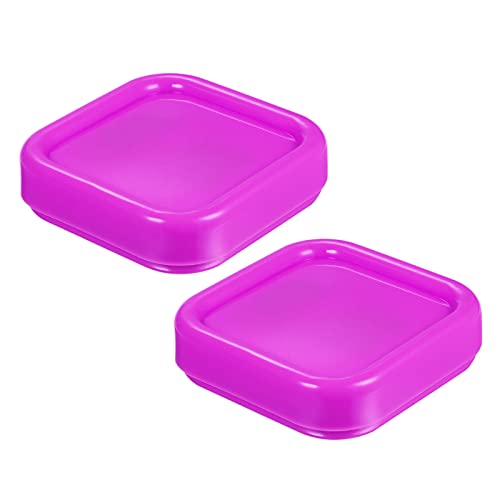HARFINGTON 2pcs Magnetic Pin Cushion Square Plastic Magnetic Sewing Pin Holder Storage Case Needle Cushion Tool for Sewing DIY Projects, Rose Red - color: Rose Red