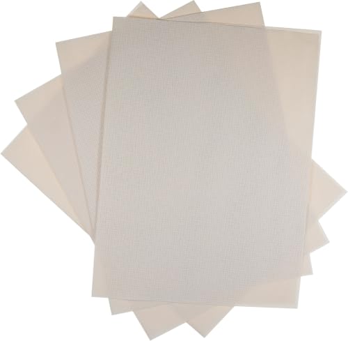 KCS 4/6 pc of 12" x 18"(30cmx45cm) 18CT Counted Cotton Aida Cloth Cross Stitch Fabric (4 pc, Ecru) - color: Ecru, size: 4 pc