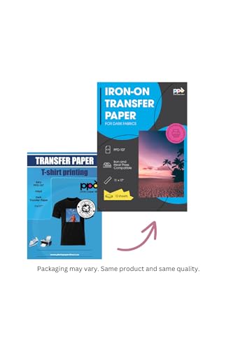PPD 10 Sheets 11x17" Iron-on Heat Transfer Paper Dark Fabrics Inkjet - size: 11 x 17, style: Dark (10 Sheets)