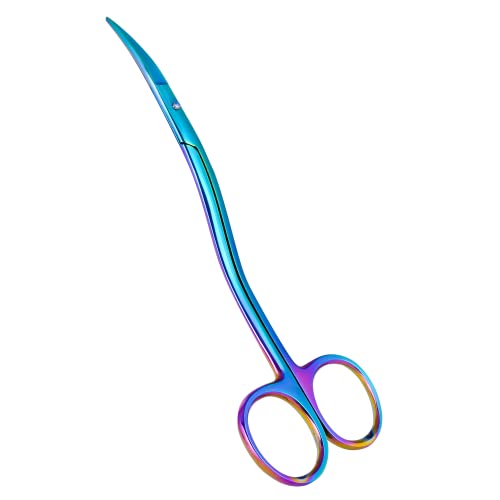 Applique Scissors for Embroidery - Double Curved Handle, 6", Rainbow - color: Rainbow