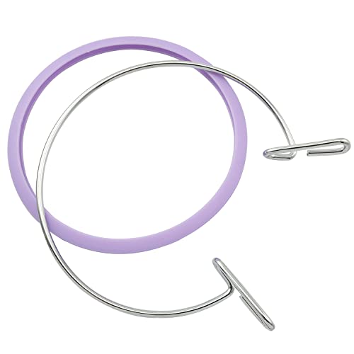 YYANGZ Metal Spring Tension Embroidery Hoop Embroidery Tension Shed, Cross Stitch Hoop, Cross Stitch Hoop, Darning Hoops (Purple)