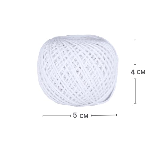 KGS Crochet Thread Cotton Yarn Balls | Size 8 | 10 Balls | 10 Grams Each Ball | Total 100 Grams of Pearl Cotton Thread for Crocheting, Cross Stitch, Needlepoint Hand Embroidery (White) - color: White