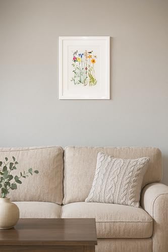Thea Gouverneur Wildflowers Cross Stitch Kits - Inspirational Crafts for Adults with 16 Count Aida, DMC Threads & Hoop - Create Beautiful Cross Stitch Art - color: 577A Aida