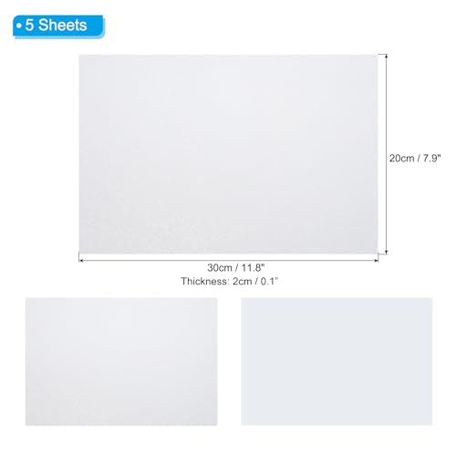 PATIKIL White Shiny EVA Glitter Foam Sheet 11.8 x 7.9 Inch 2mm Thick Sparkle EVA Glitter Felt for Crafts DIY Project, 5 Pcs - color: White