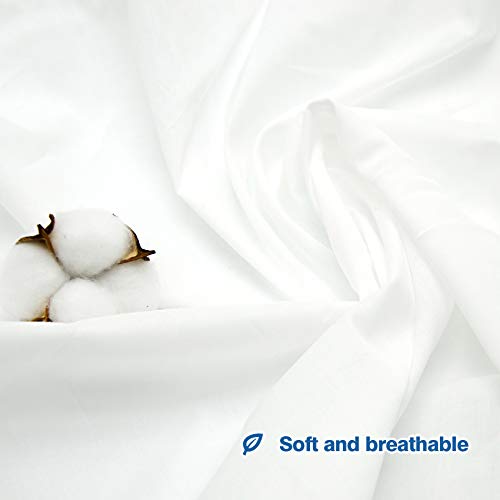 5 Yard White Cotton Fabric,Natural Cotton Poplin Fabric by The Yard, 59 Inches Wide 100% Cotton Fabric,Soft Embroidery Muslin Quilting Material for Sewing Material Apparel Cloth - color: White, size: 5 Yards
