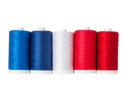 Connecting Threads Patriotic Assorted 100% Cotton Thread Set - 5 Spools - color: Stars and Stitches