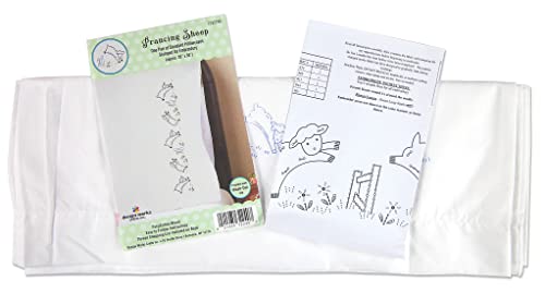 Design Works Crafts Prancing Sheep Stamped for Embroidery Pillowcases - Set of 2