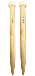 Weabetfu Large Size Bamboo Knitting Needle Straight Single Pointed Thick Knit Needles 10-inch Length Jumbo Knitting Needles for Huge Chunky Yarn Handmade DIY Knitting,US Size 50(25mm) - size: 25mm(U)