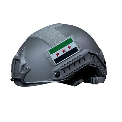 Uijokdef 2 PCS Syria Flag Patches Hook and Loop Fastener Embroidered Tactical Military National Syria Patch - color: Syria