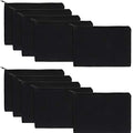 Gejoy 10 Pack Blank Canvas Cosmetic Bags Zipper Pouch DIY,L,Black - color: Black, size: Large