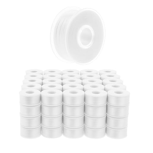 Mandala Crafts White Size L Prefilled Bobbin Thread, 144 PCs - color: White, size: Size L 144 X 142 Yards