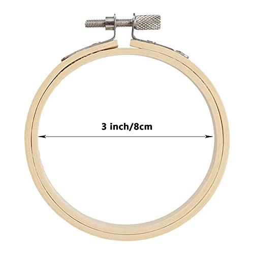 Tosnail 20 Pack 3 Inch Embroidery Hoops Cross Stitch Hoop Ring Bamboo Circle for Embroidery, Cross Stitch, Home Ornaments, Dreamcatcher and Crafts