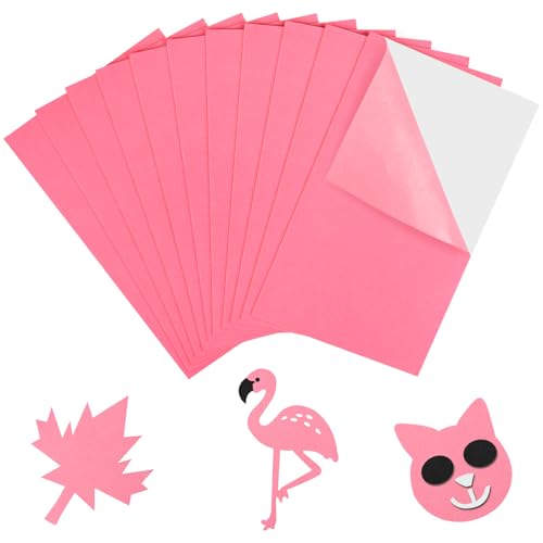 NACHLYNN 11Pcs Self Adhesive Felt Fabric Sheets 7"x11.5" /18x29cm Sticky Back Felt Fabric for Crafts Art Project DIY Sewing Patchwork Decoration (Pink) - color: Pink