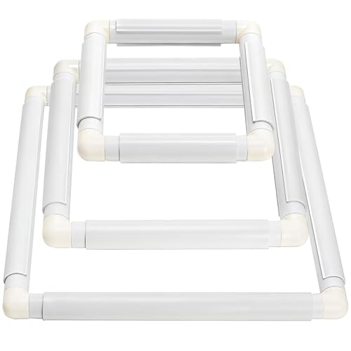 Tosnail 3 Pack Square Embroidery Hoop, 6", 8", 11" Cross Stitch Hoops and Frames, Plastic Quilting Snap Frame, Needlework Tools Accessories for Crafts, Hand Quilting, Painting Canvas