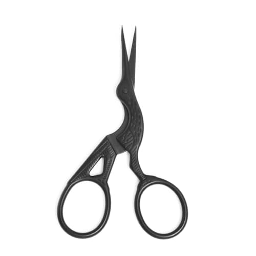 3.6" Sewing Embroidery Scissors with Artificial Leather Cover(Black) - color: Black